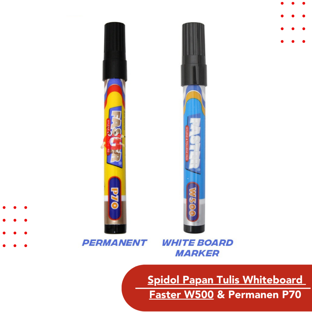 

Paket Spidol Papan Tulis Whiteboard Faster W500 + spidol permanen P70