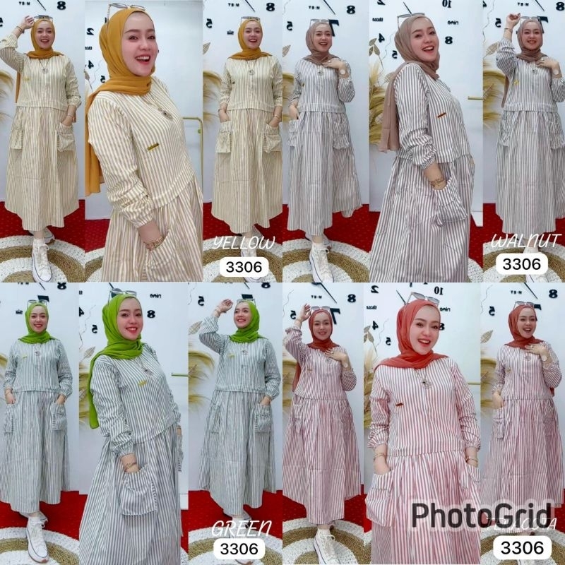 MIDI DRESS JATUN SALUR TERBARU 3306//100% ORIGINAL BRAND KORINA//TERVIRALL//KATUN PREMIUM//BEST SELL