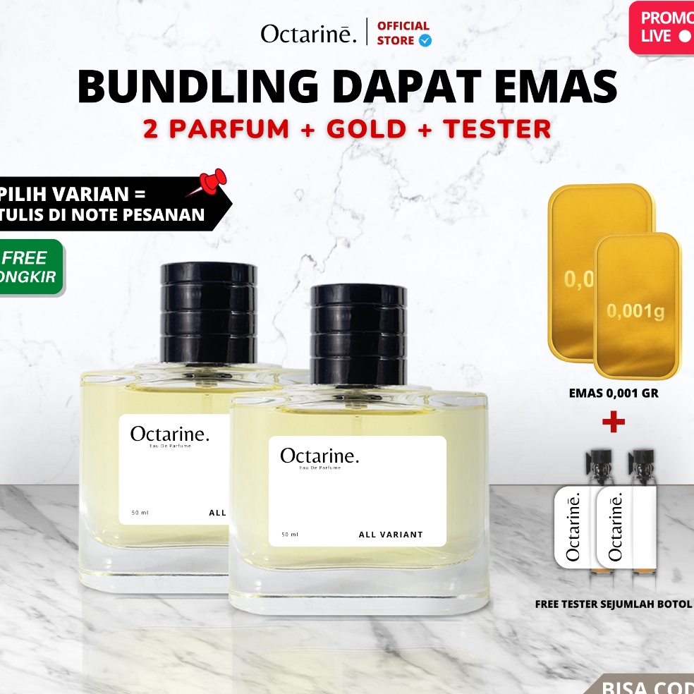 Buru@n Beli [ LELANG KHUSUS LIVE ] Bundling 2 Parfum 50ml Emas Bebas Pilih Variant - Octarine Perfum