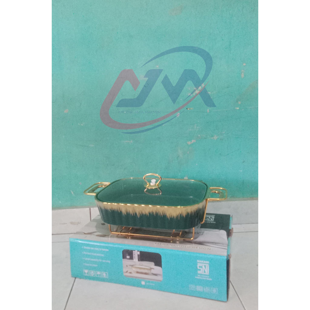 Prasmanan Wadah Saji Keramik Gold 15in