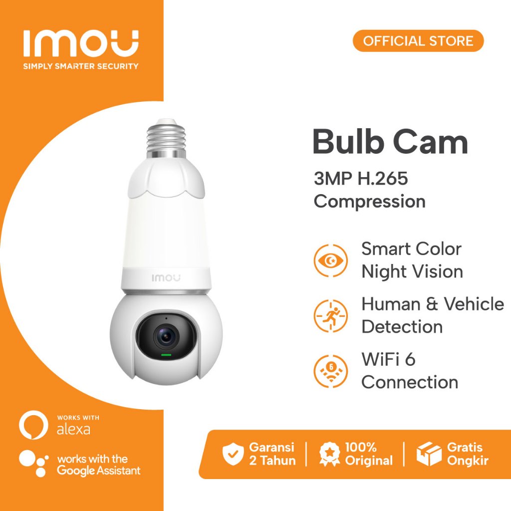 Imou Bulb Camera 3MP Two Way Talk Human &amp; Vehicle Detection