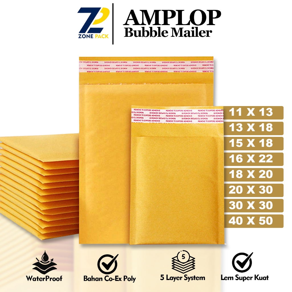 Amplop Bubble Mailer Kuning | Bubble Wrap Amplop | Packing Bubble Wrap Amplop | Bubble Mailer |  Bub