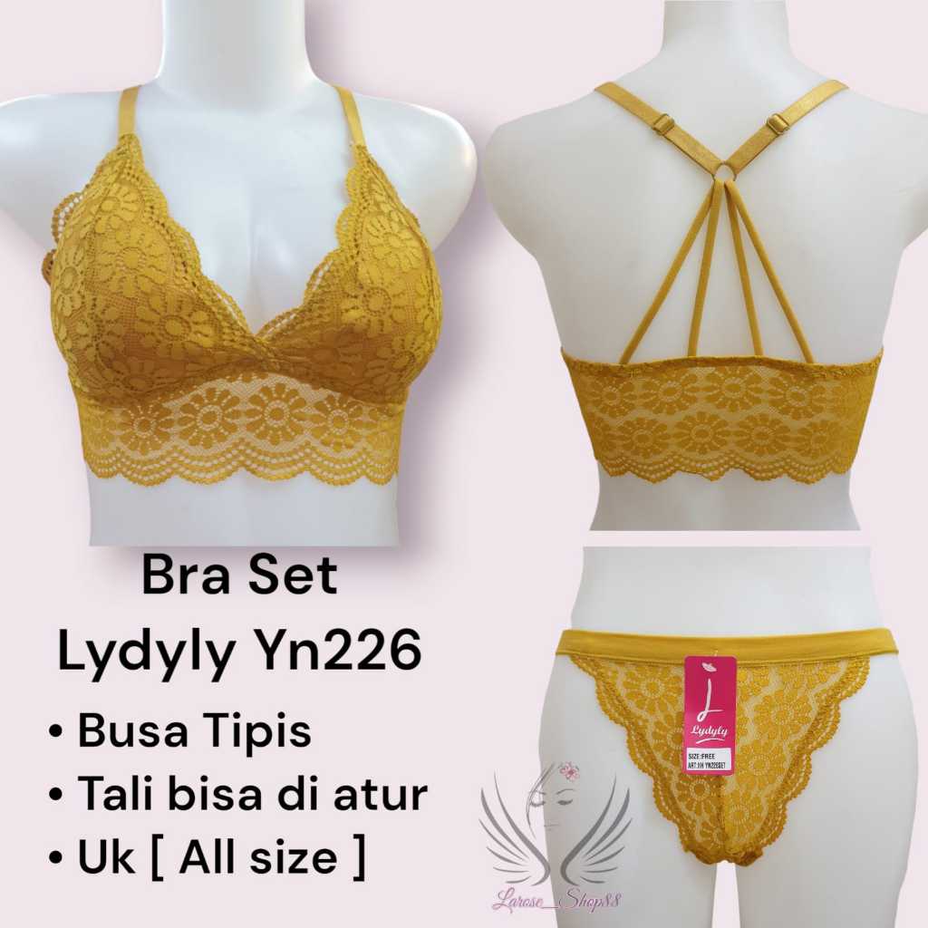 Bralette Set Lydyly YN226 Tanpa Kawat Busa Tipis Bh Set Tanpa Kawat Bralet Set
