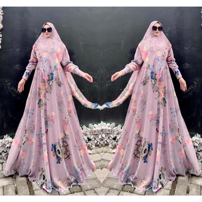 Zhafira Ashvini Syar'i LD100-110 COD Gamis Pesta Gaun Pesta Mewah Elegan Baju Kondangan Wanita Kekin