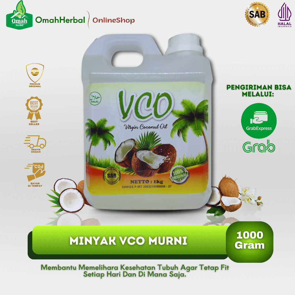 

Ekstra Virgin Coconut Oil VCO 1000 Gram-Minyak Kelapa Murni 100%