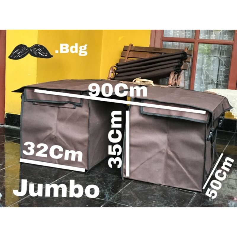 Tas Keranjang Motor Bahan Kanvas Bima Ukuran Jumbo Tebal Waterproof Anti Air Tas Obrok Motor Tas Kur