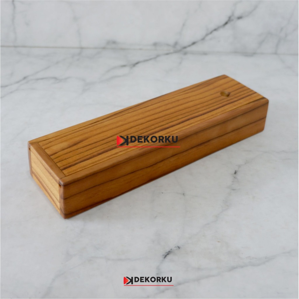 Kotak Kayu Jati / Wooden Box untuk tempat pensil, alat makan, aksesori