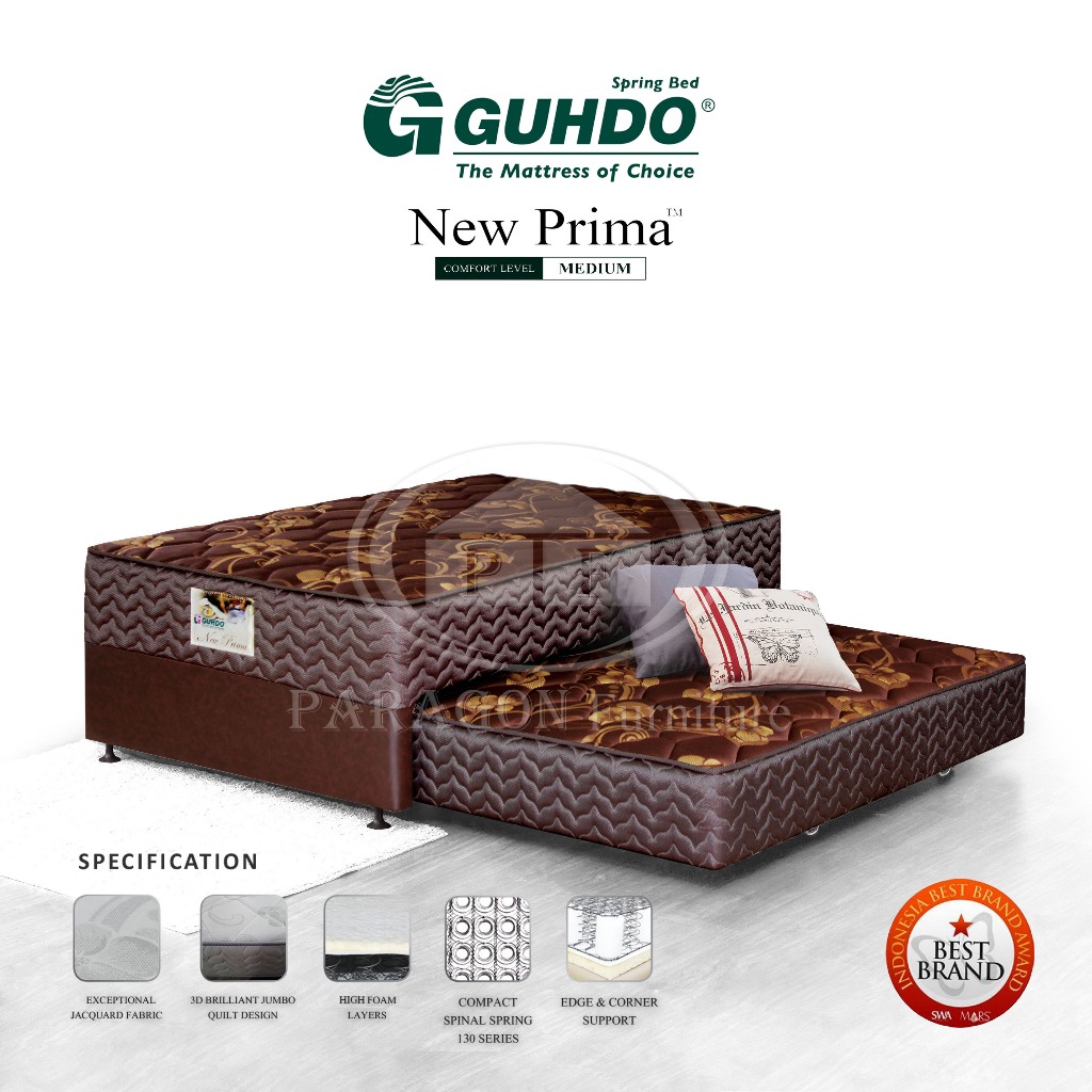 Guhdo Spring bed 2in1 New Prima TANPA SANDARAN 140 160 180 UKURAN KHUSUS -