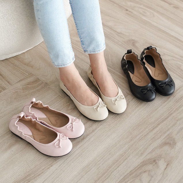 La Vita E Bella Maeve Foldable Ballerina Sepatu Flat Shoes Wanita Pita [LV 9104]