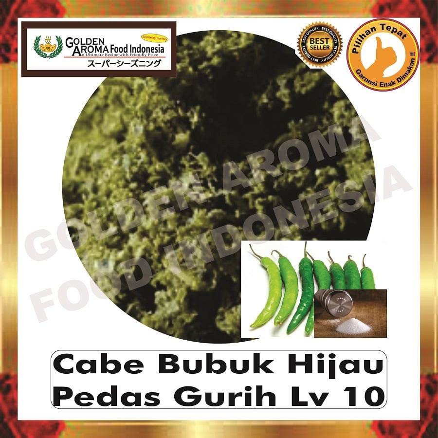 

Cabe Bubuk Hijau Pedas Gurih 250gr Level 10 Cabai Green Ijo Chilli Powder Spicy 250 gr Halus Halal