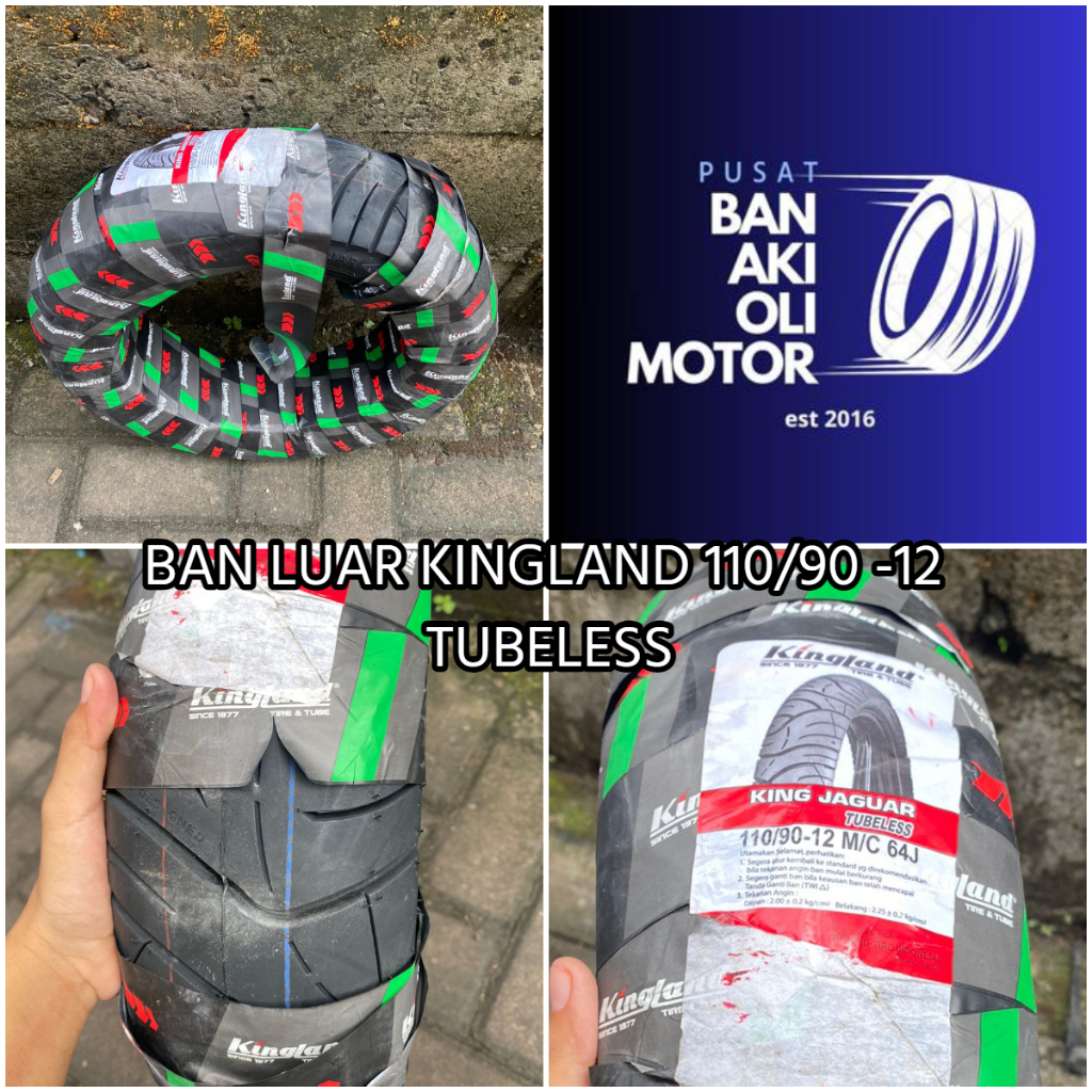 BAN LUAR KINGLAND 110/90-12 TUBELESS BAN LUAR BELAKANG SCOOPY || BAN LUAR 110/90-12 KINGLAND TUBELES