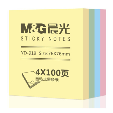 

TBMO M&G STICKY NOTED 3x3 4COLOR MIXED 400S - 10012985/YD-919 / Sticky Note