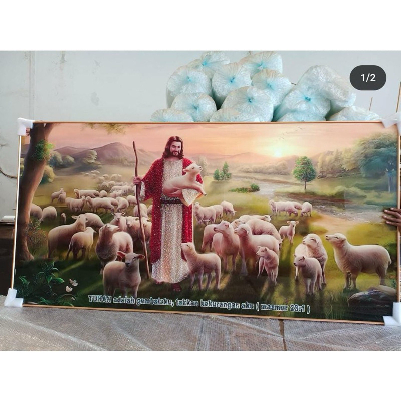 Lukisan Yesus Custom Lukisan Porcelain Diamond 80x120