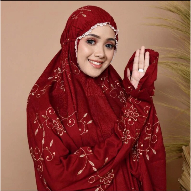 Mukena Gracella Terusan Full Bordir Termurah