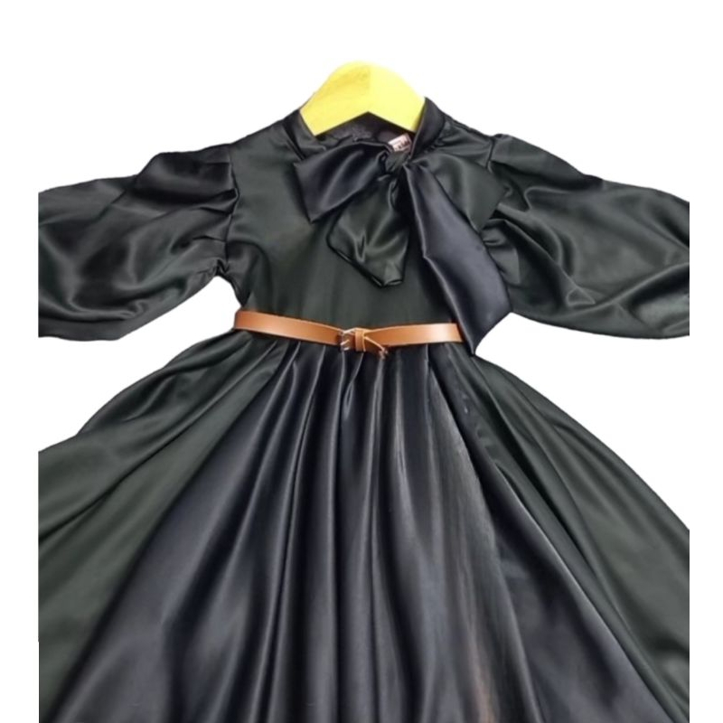 "PROMO Murah Lebay" gamis ambrela anak polos mewah, gamis pesta bahan satin