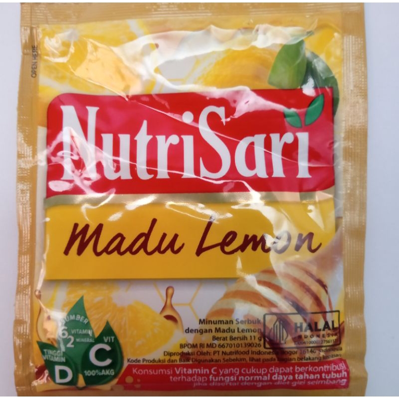 

nutrisari rasa madu lemon per renceng isi 10 sachet