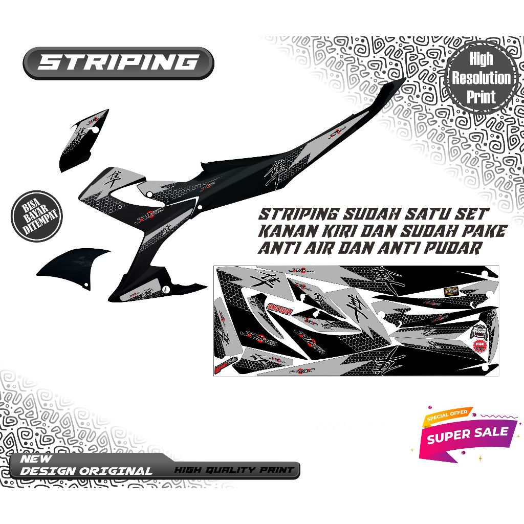striping sticker variasi satria fu facelift hayabusa keren