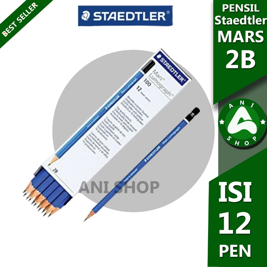

PENSIL STAEDTLER MARS LUMOGRAPH 100 2B 1 PACK ISI 12 PCS ANI SHOPP