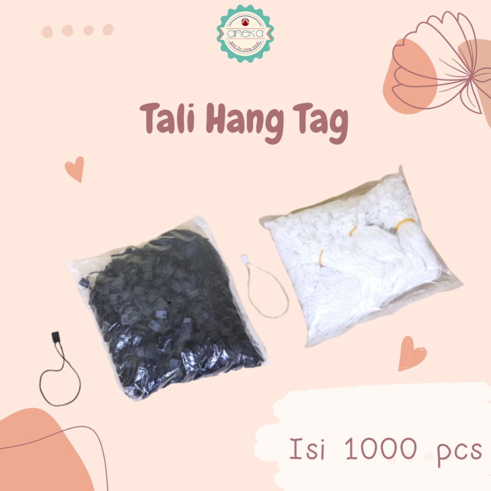 

L44ris Tali Hang Tag / Tag Rope Hitam & Putih Murah Isi 1000pcs [42]