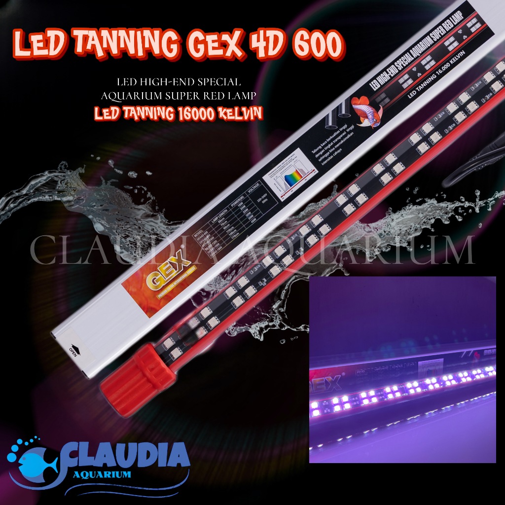 Lampu LED View Tanning Arwana SAKKAI PRO T8 4D GEX 600 16000K 18W Special Super Red Lamp Led Aquariu