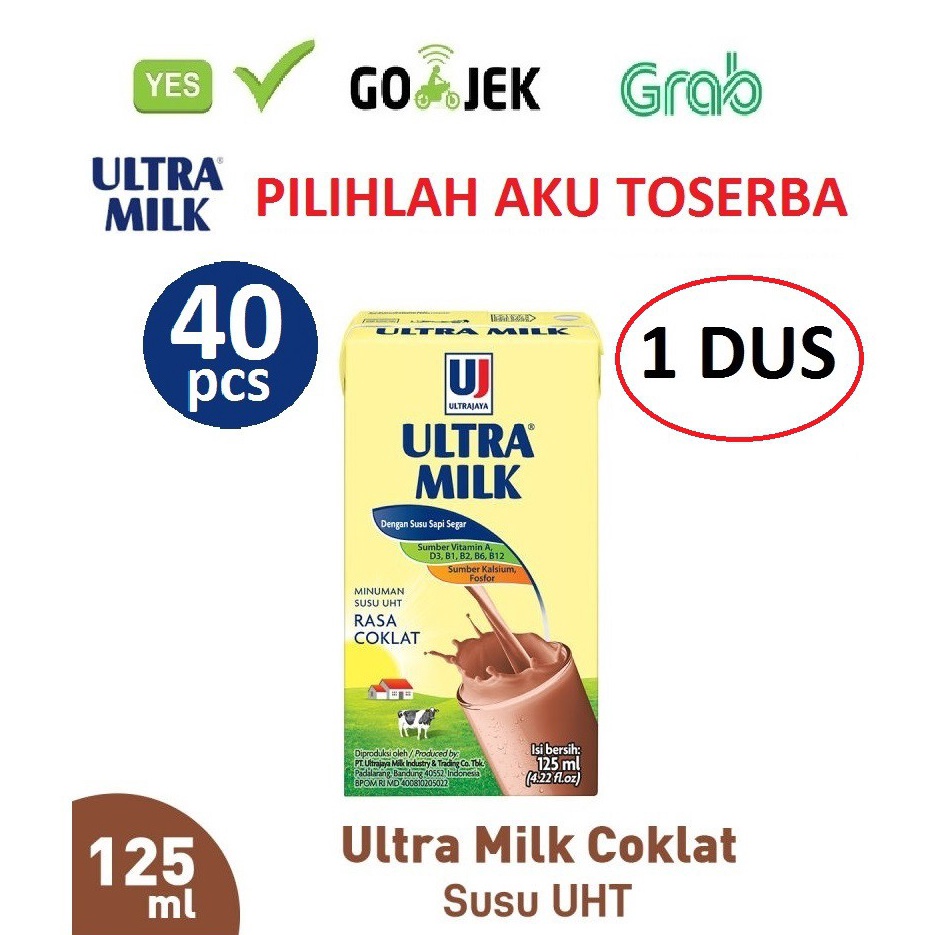 

Stok terbaru Susu Ultra Coklat (Cokelat) 125 ml - (1 DUS ISI 40 pcs) 