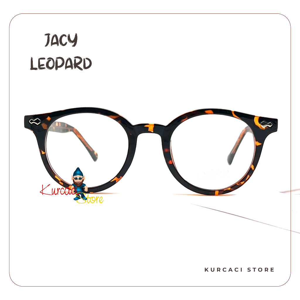 Frame Kacamata Minus Photocromic JACY Bulat Ouval Retro Korea Minus Pria wanita Antiradiasi Komputer