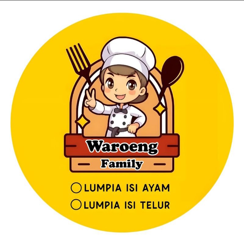 

(MINIMAL ORDER 100 BUAH) STIKER PRODUK KEMASAN SNACK / CEMILAN FAMILY / HOMEMADE