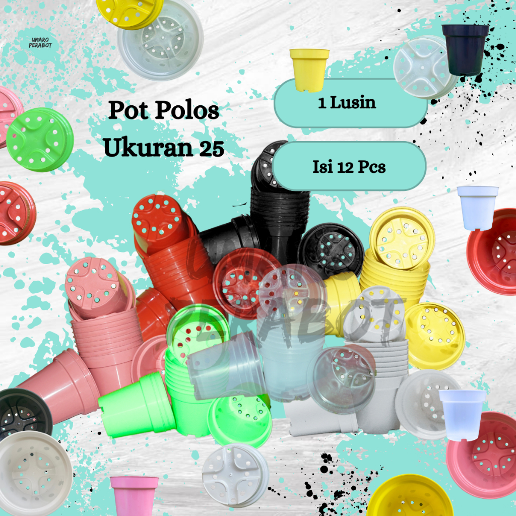 GROSIR 1 Lusin Pot Polos Ukuran 25 / Pot Tinggi / Pot Srondol / Pot Tanaman / Pot Bunga / Pot Plasti