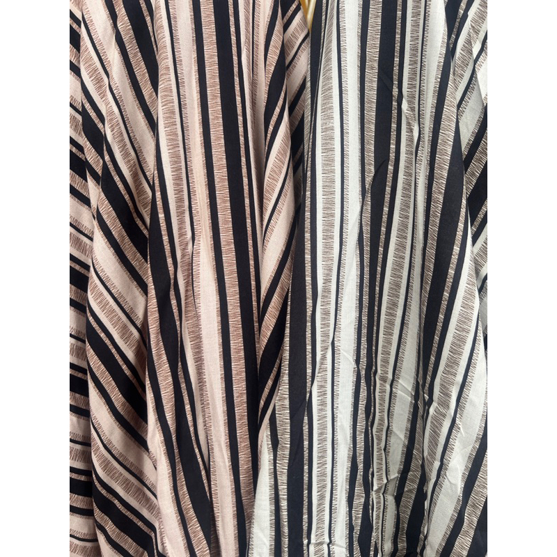kain katun rayon viscose premium motif salur abstrak terbaru