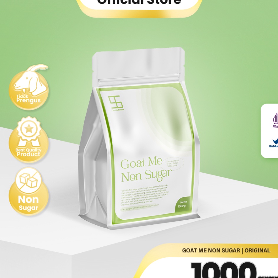 

TIPE FRC354 Ternak Syams - Goat Me Non Sugar Susu Kambing Etawa Bubuk Tanpa Gula 1000 gram 1 Kilogram Ternak Syams Etawa Goat Milk Powder Non Sugar asli original natural etawaku platinum SR12 premium