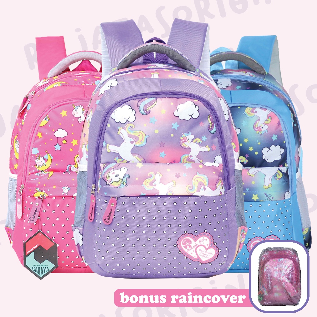 Terbaru dan terlaris Tas Cahaya Ungu Motif Unicorn Little Pony Ransel Sekolah SD TK Murah Trendy Ber