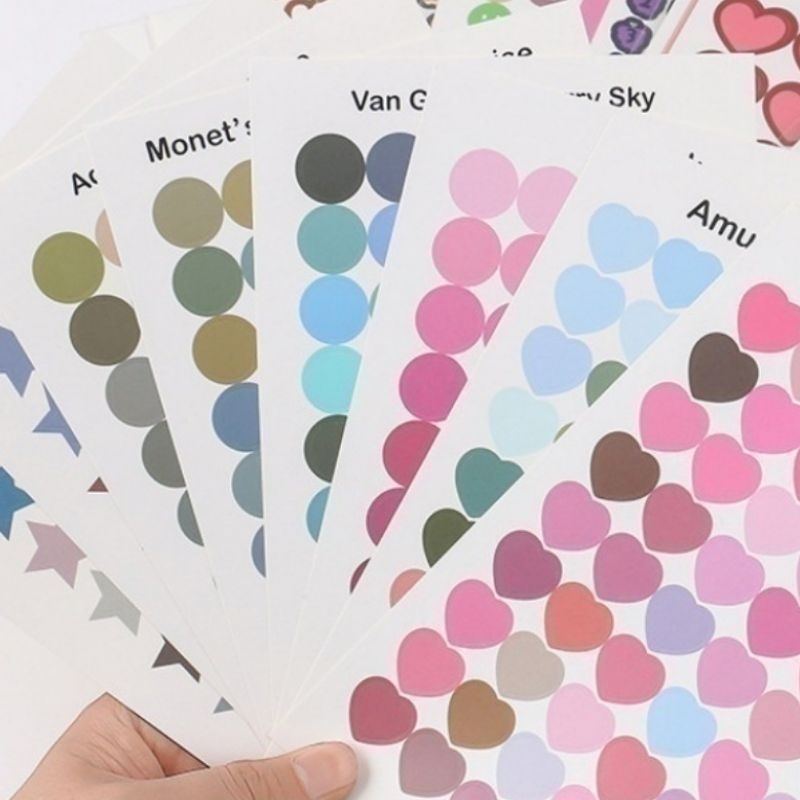sticker cutting morandi - stiker bulat aesthetic - stiker scrapbook journal diary