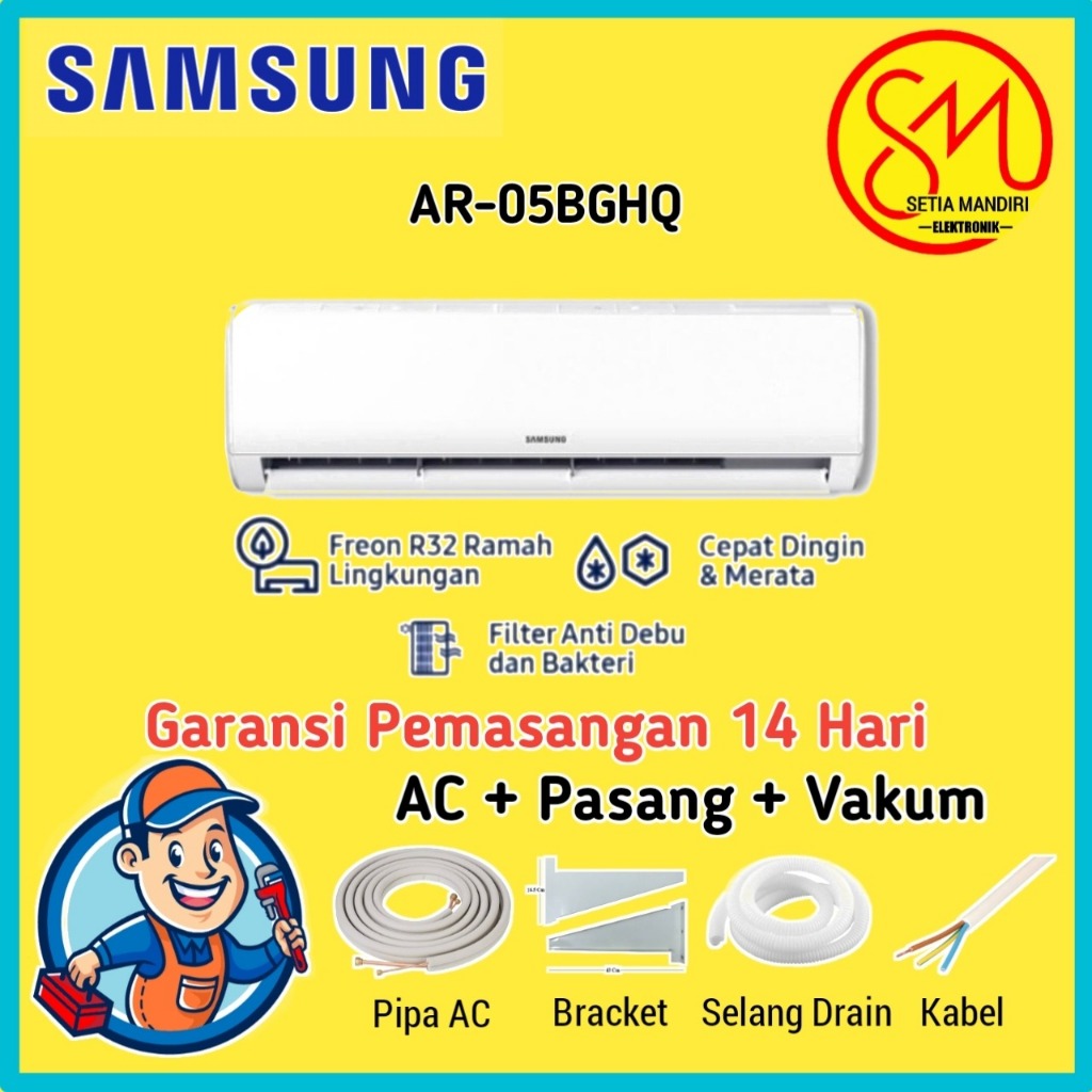 AC SAMSUNG 1/2 0.5 PK Split Standard 0.5PK 1/2PK AR05BGHQBSINSE FREON R32 05BGH AR05BGH