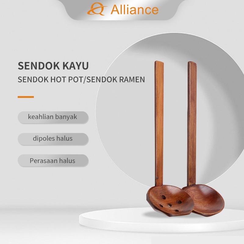 Sendok sup kayu Jepang / sendok kayu / gagang panjang rumah tangga Sendok ramen Ajisen / sendok panc