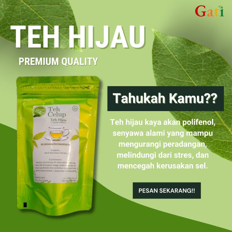 

Teh Hijau Premium Isi 20 Kantong - Green Tea/Teh celup Teh Hijau Asli/Teh Hijau Premium