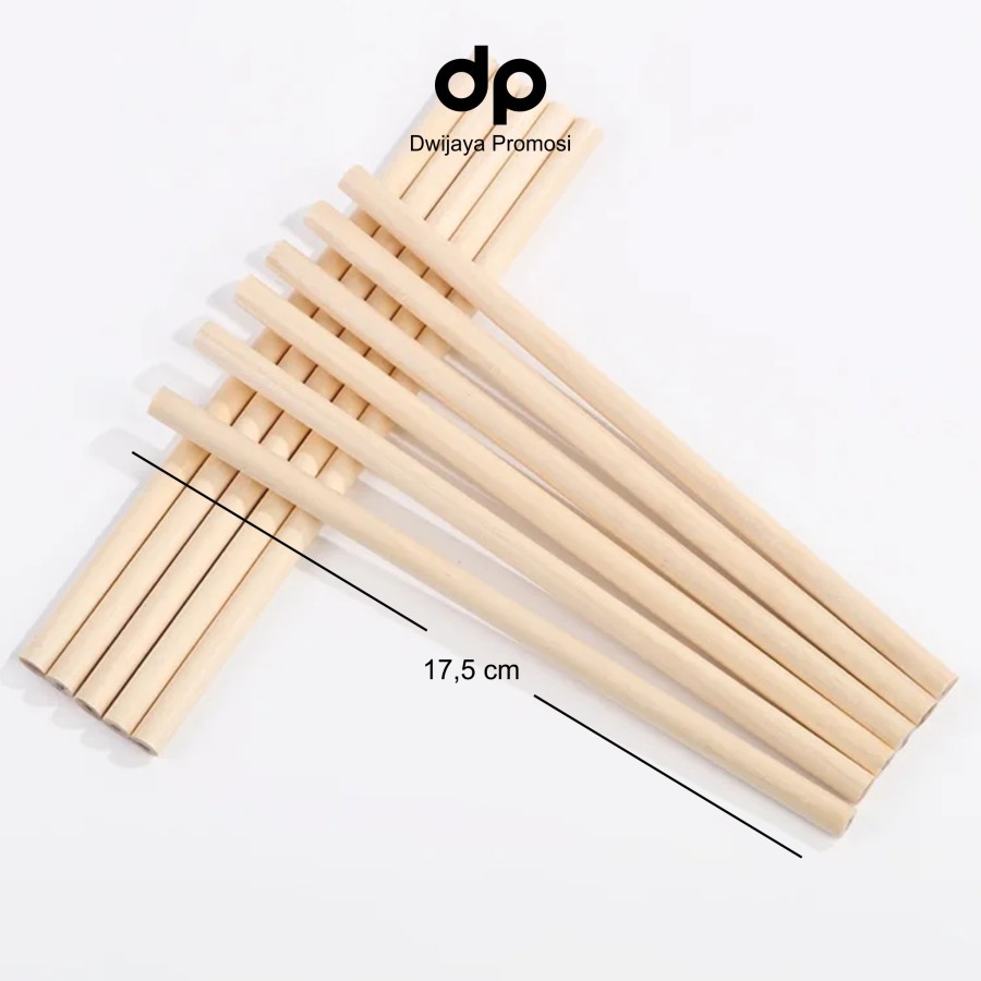 

HJK Pensil Hotel Kayu Bulat Polos Custom Logo isi 100 pcs