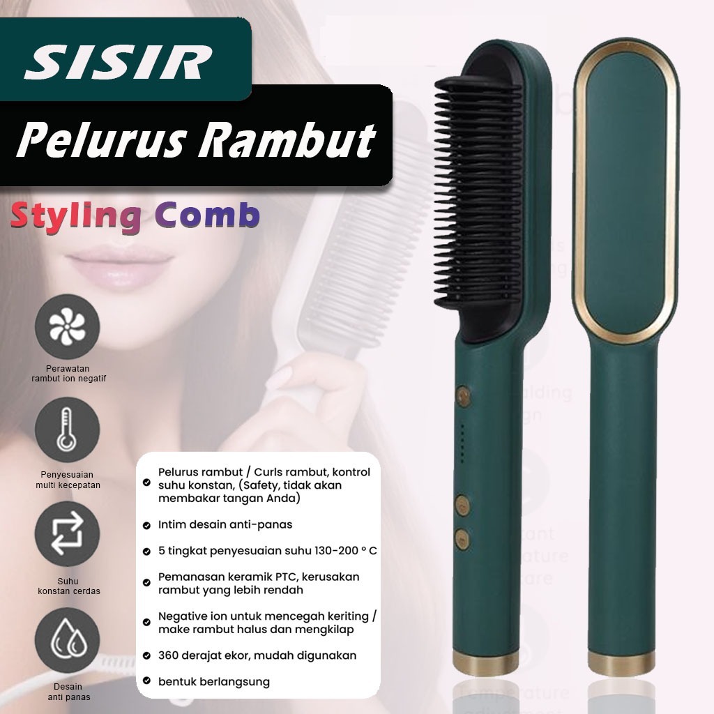 Promo Ralali Sisir Pelurus Rambut Sisir Hair Straightener Curler Catokan Pelurus Rambut Straight