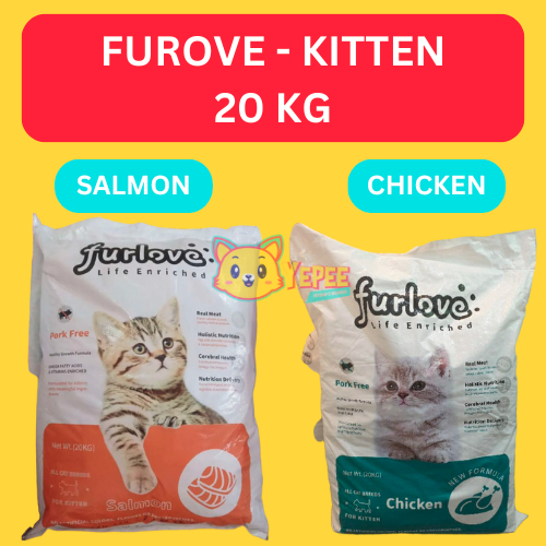 FURLOVE Kitten Freshpack 20 kg - Makanan Kucing Kering 20 kg Salmon & Chicken