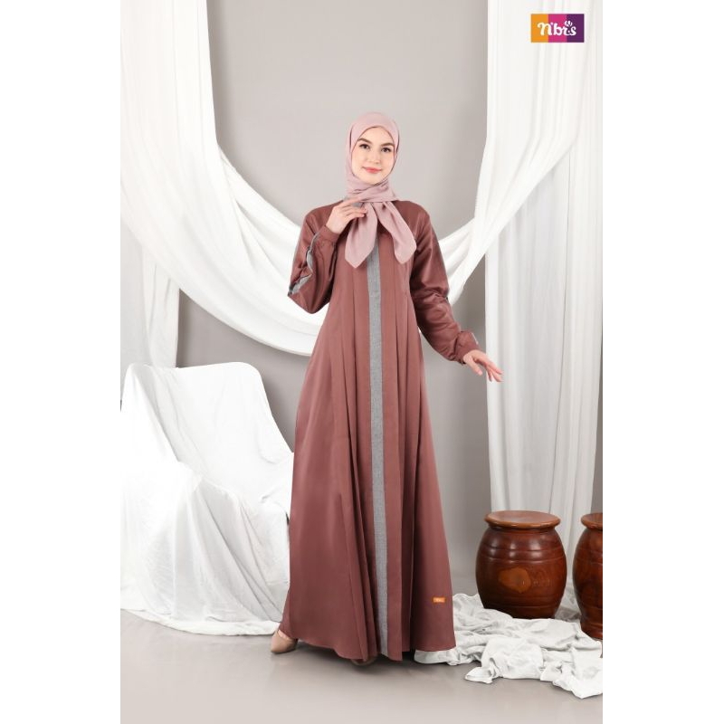 Gamis Nibras NGO 001 Bahan Katun Toyobo Busui Simpel by Larbah Store