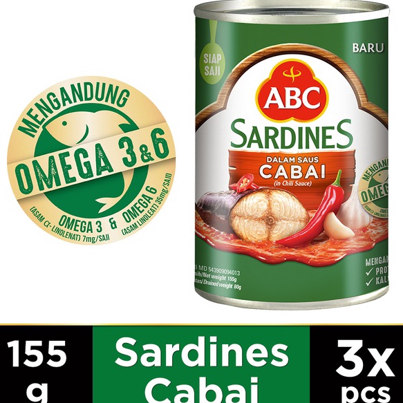 

TTBT8780 TERMURAH ABC Sarden Saus Cabai 155 g - Multi Pack 3 pcs