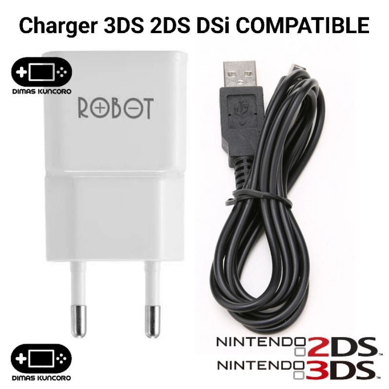Charger 3DS 2DS DSi COMPATIBLE adaptor nintendo new old reguler xl ll charging