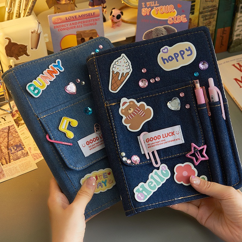

HJK y2k Notebook A5 Cover binder American Vintage Binder Buku diary /Y2K Cool Binder Album A5 Kpop