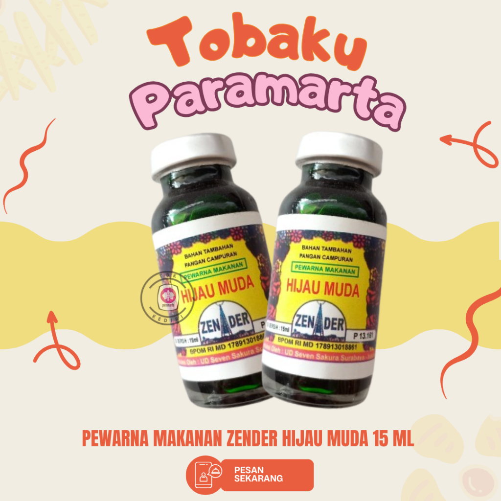 

PEWARNA MAKANAN ZENDER HIJAU MUDA 15 ML / PEWARNA MAKANAN ZENDER