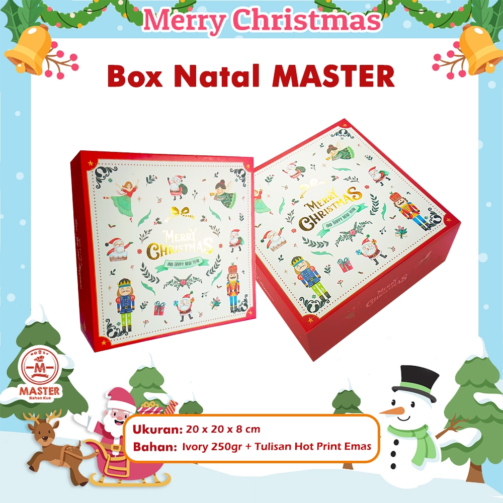 

Box Kue Natal MASTER 20x20x8cm / Dus Kado Natal Christmas [1 Pcs]