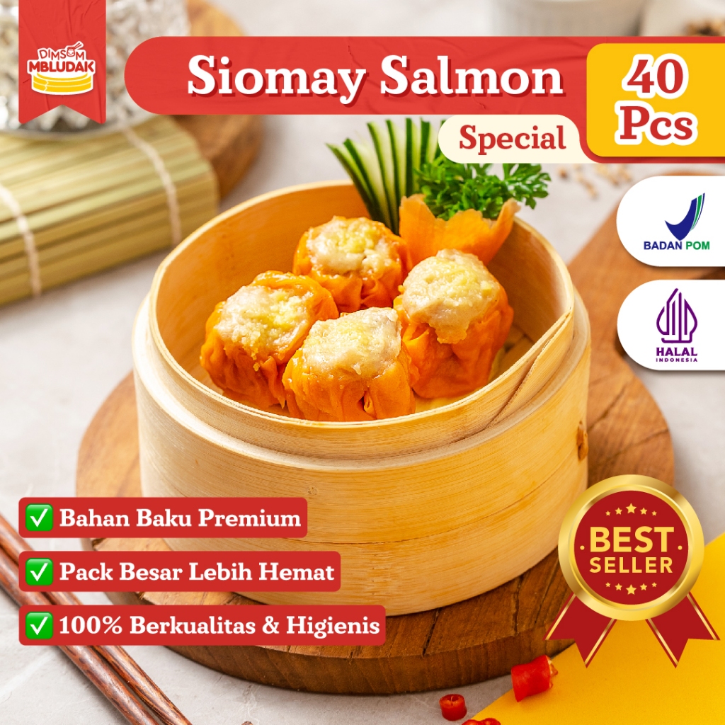 

Dimsum Mbludak Siomay Salmon Frozen Dimsum Special Halal 40 Pcs