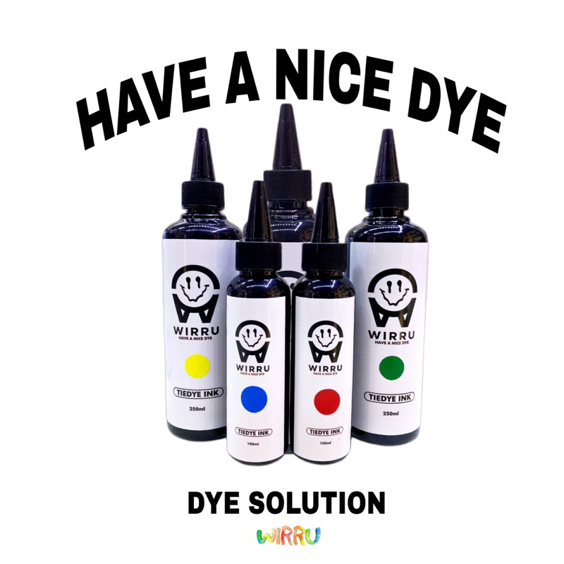 

PEWARNA TINTA TIE DYE KIT ANTI LUNTUR. Ukuran 100 & 250ml. Baju, kain shibori, jumputan.