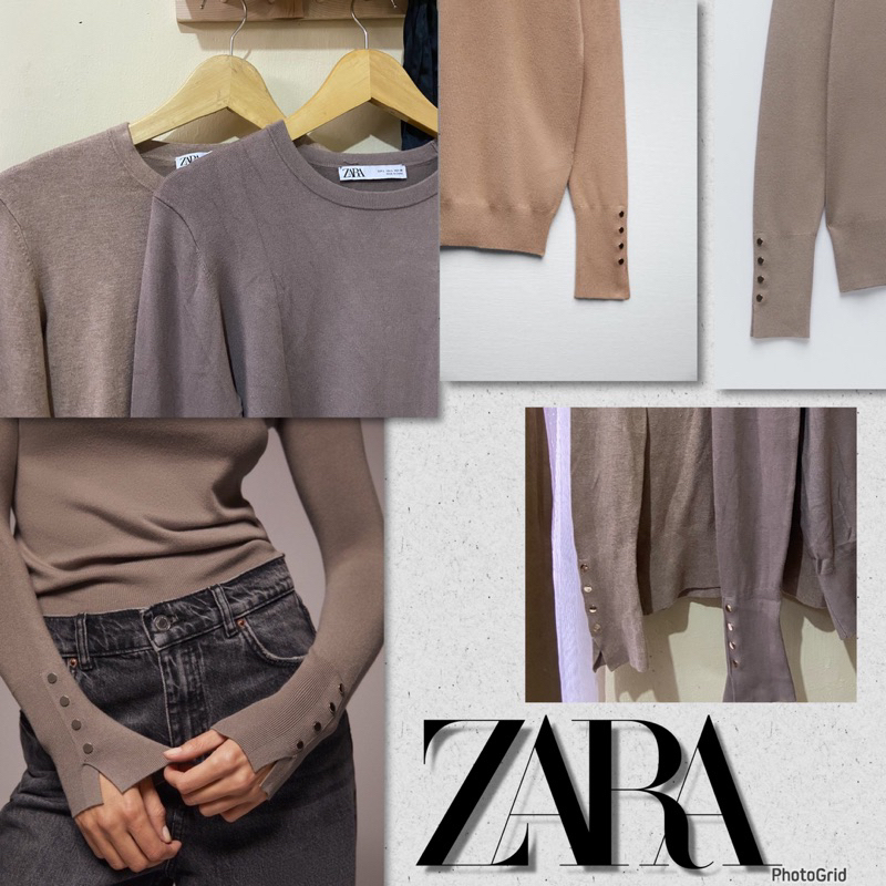 ZARA KNIT GOLD BUTTON preloved