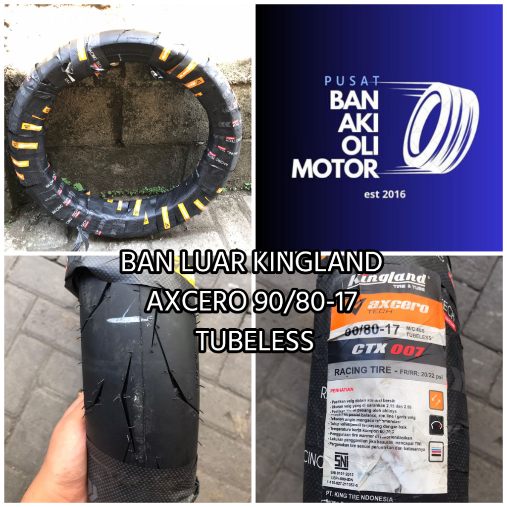 BAN LUAR KINGLAND AXCERO CTX 90/80-17 TUBELESS RACING TIRE || BAN LUAR BEBEK KINGLAND CTX AXCERO 90/