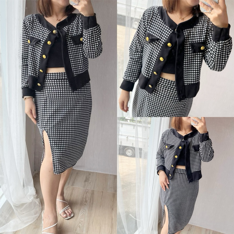 BEAUTYBIG - HOUNDSTOOTH SET BKK/ Bangkok Import Premium / Jumbo Big Size Plus Size