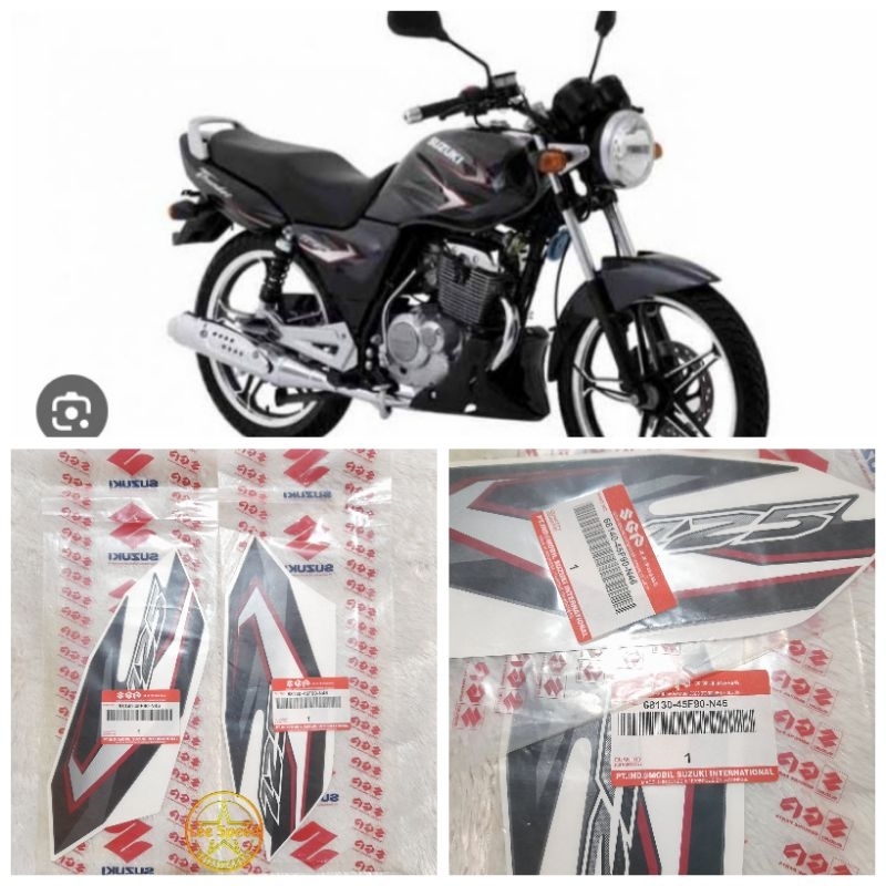 Striping Stiker Cover Tutup Bok Box Aki Accu Suzuki Thunder 125 Abu Abu 2008 Original Nos